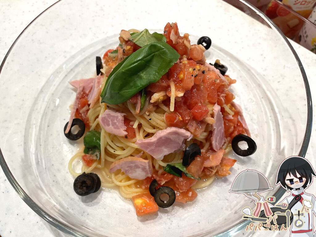 トマトバジルの冷製パスタ