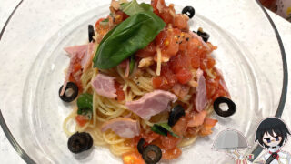 トマトバジルの冷製パスタ