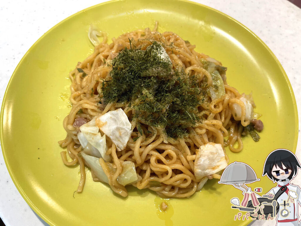 焼きそば（マルちゃん正麺醤油アレンジ）