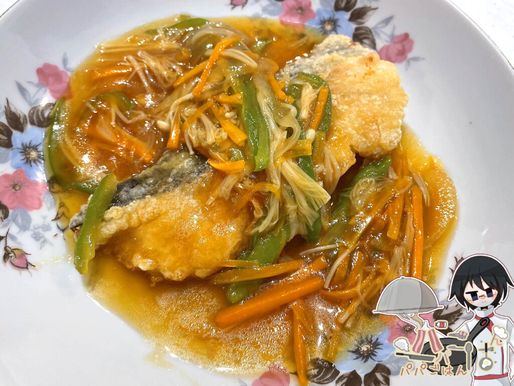 鱈の唐揚げ甘酢餡かけ