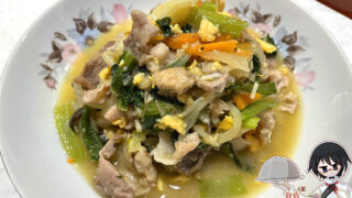 豚こま・小松菜・野菜炒めミックスの味噌炒め