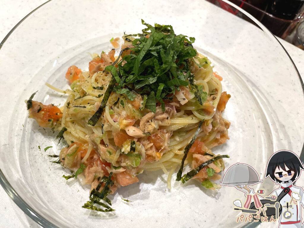 ツナとレタスの和風冷製パスタ